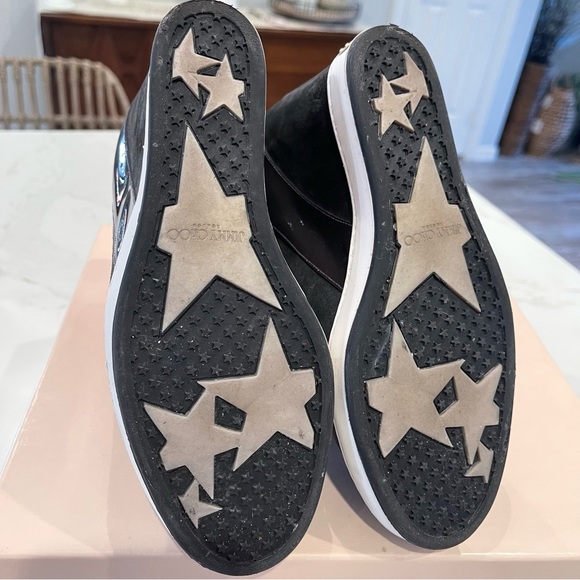 🎉HOST PICK🎉Jimmy Choo grey suede & pattern leather wedge Panama sneaker in box - Picture 14 of 16